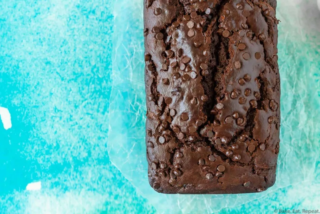 Chocolate zucchini bread with chocolate chips