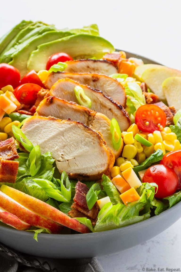 Chopped Salad with Grilled Chicken - Bake. Eat. Repeat.