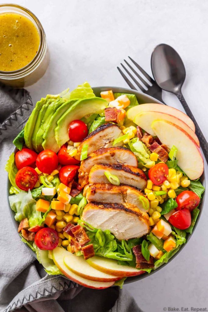 Easy chopped salad with grilled chicken