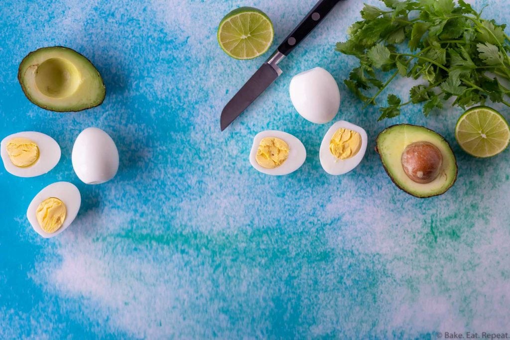 ingredients for guacamole devilled eggs