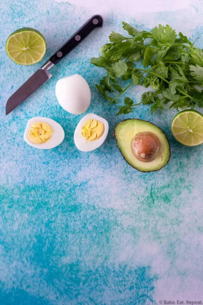 ingredients for guacamole devilled eggs