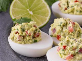 easy guacamole devilled eggs