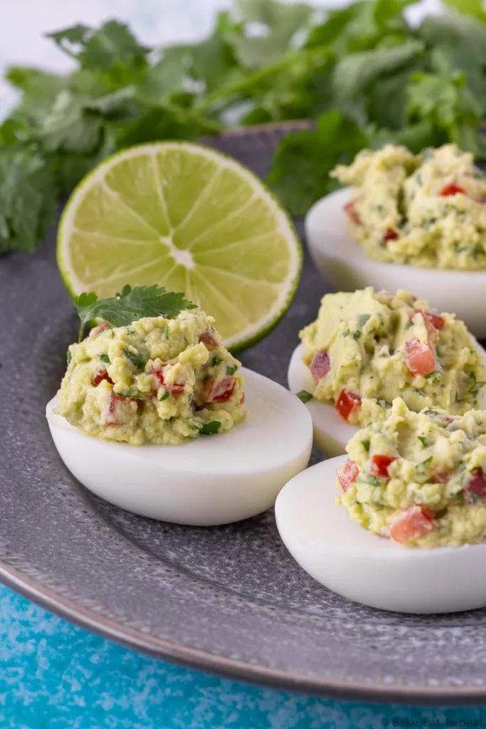 easy guacamole devilled eggs