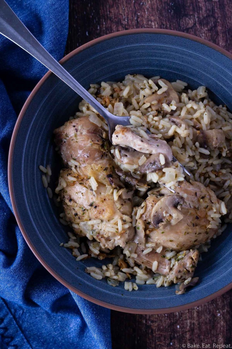 Instant Pot Mushroom Chicken and Rice - Bake. Eat. Repeat.