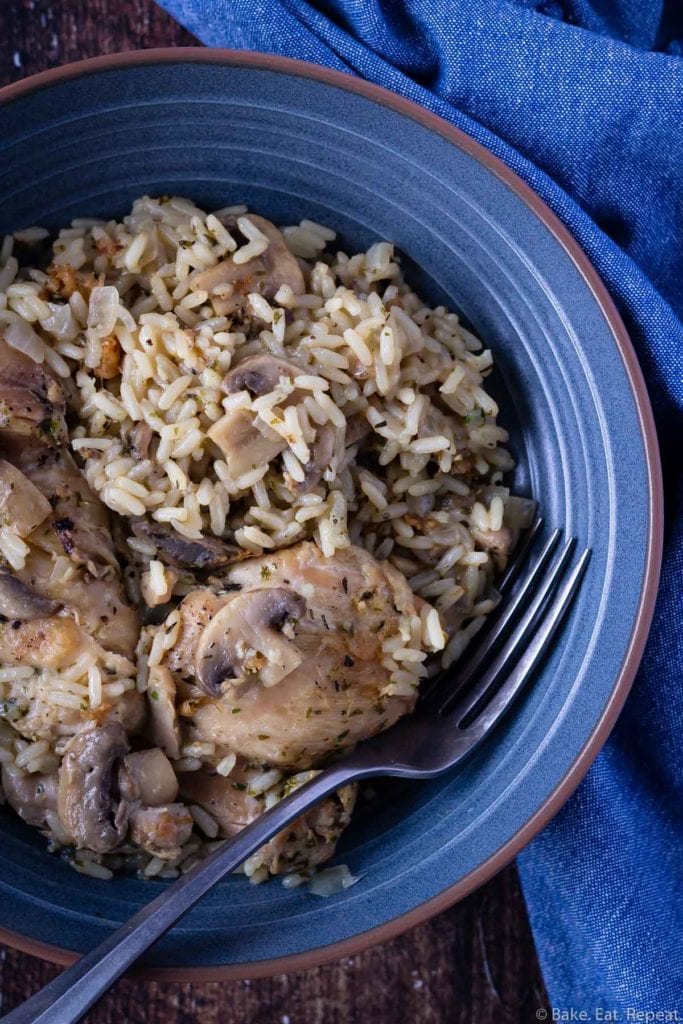 instant pot mushroom chicken and rice