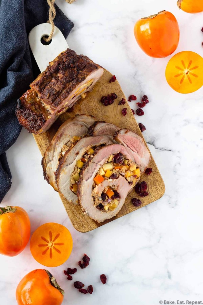 cranberry and apple stuffed pork loin