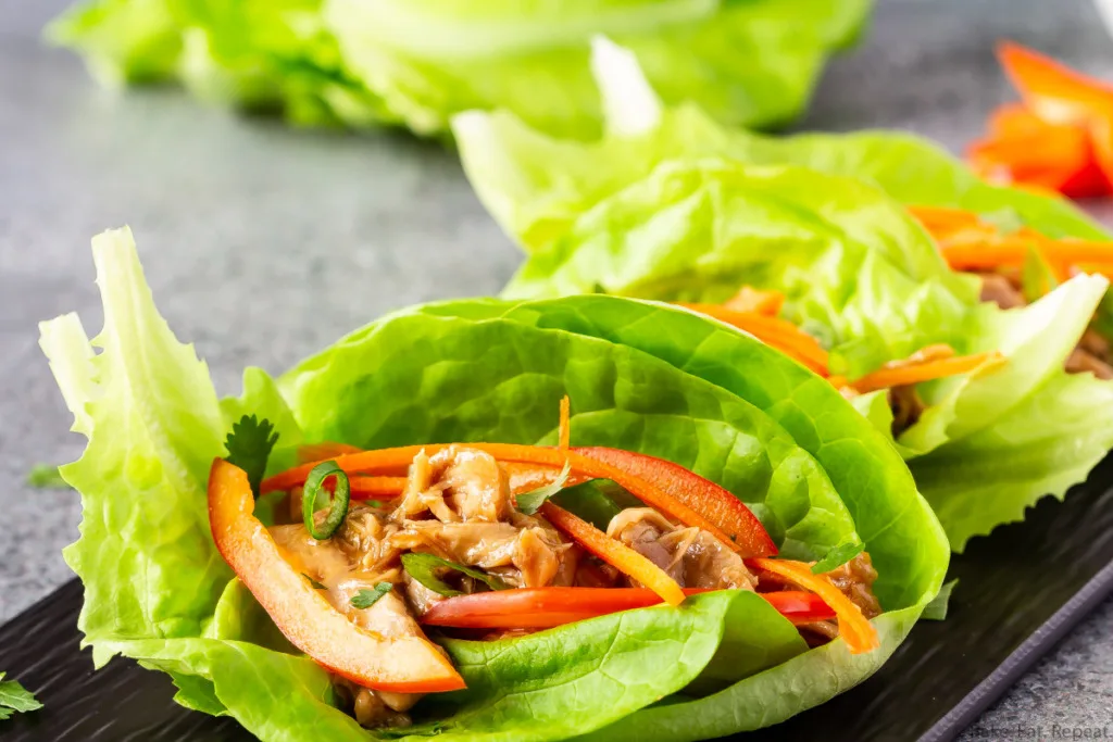 Hoisin chicken lettuce wraps.