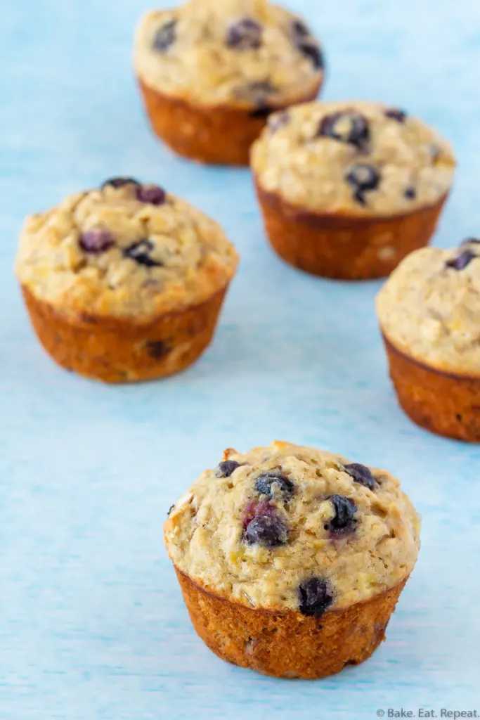 blueberry banana oatmeal muffins