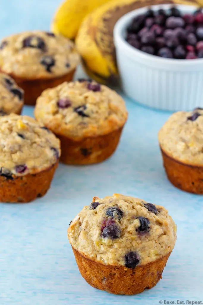 blueberry banana oatmeal muffins