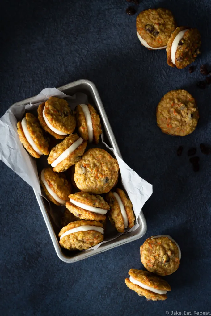 soft and chewy carrot cake sandwich cookies