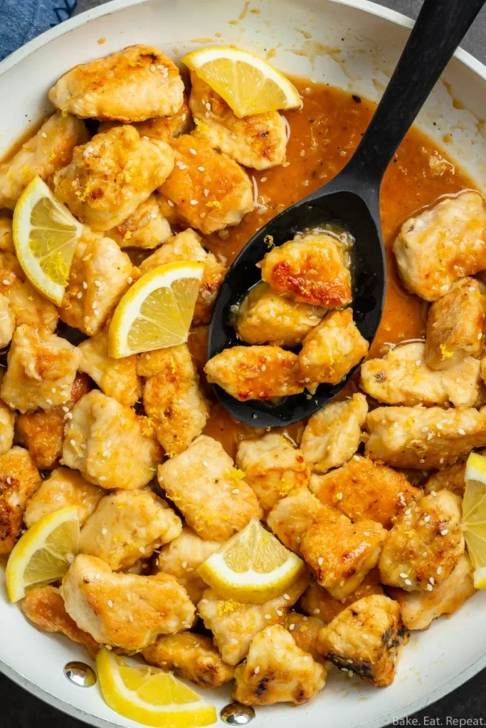 Homemade lemon chicken recipe.