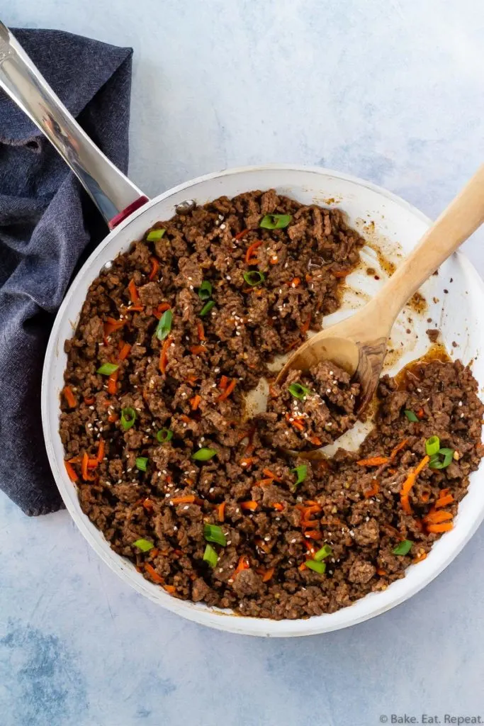 Easy Korean ground beef made in a skillet in just 15 minutes.