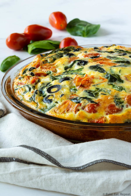 Tomato Spinach Frittata - Bake. Eat. Repeat.