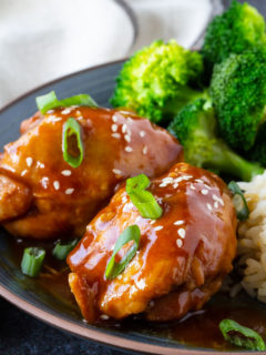 chicken thighs with teriyaki sauce made in the pressure cooker