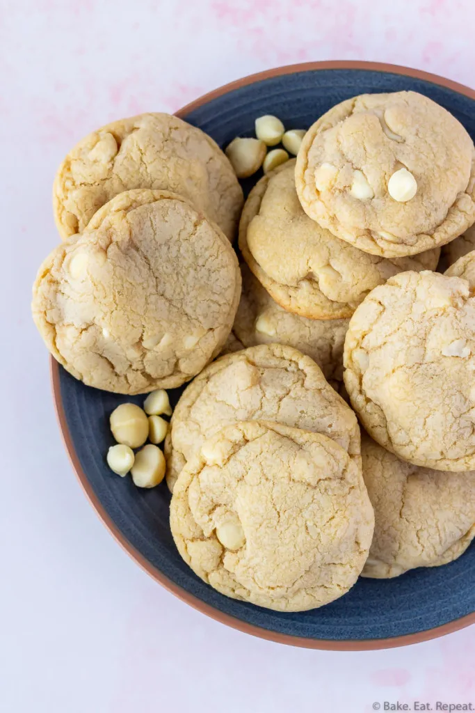 chewy macadamia nut cookies with white chocolate