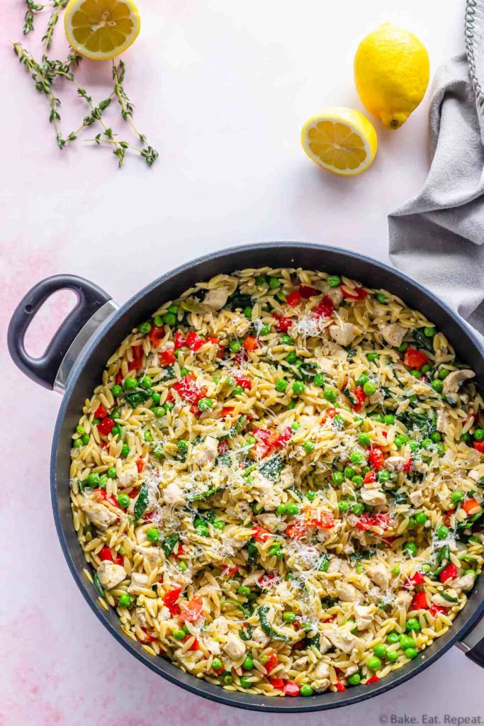 lemon orzo with chicken and parmesan