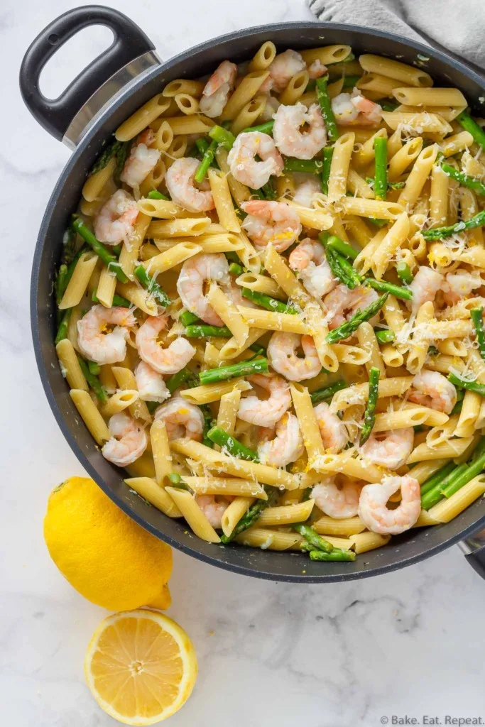 one pot lemon shrimp pasta