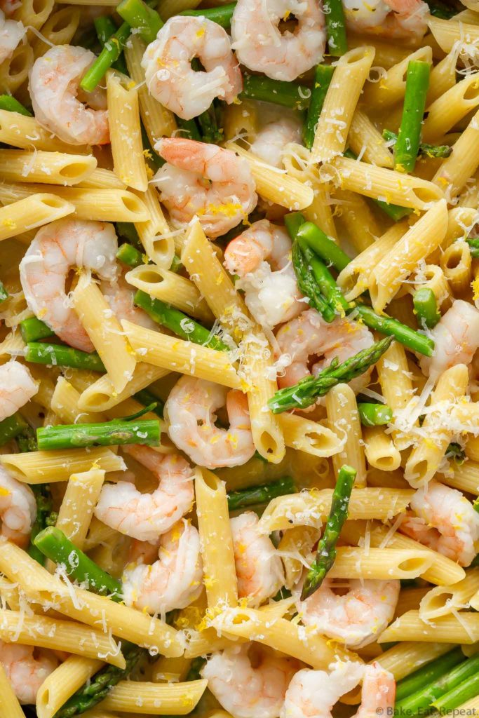 one pot pasta with shrimp and asparagus