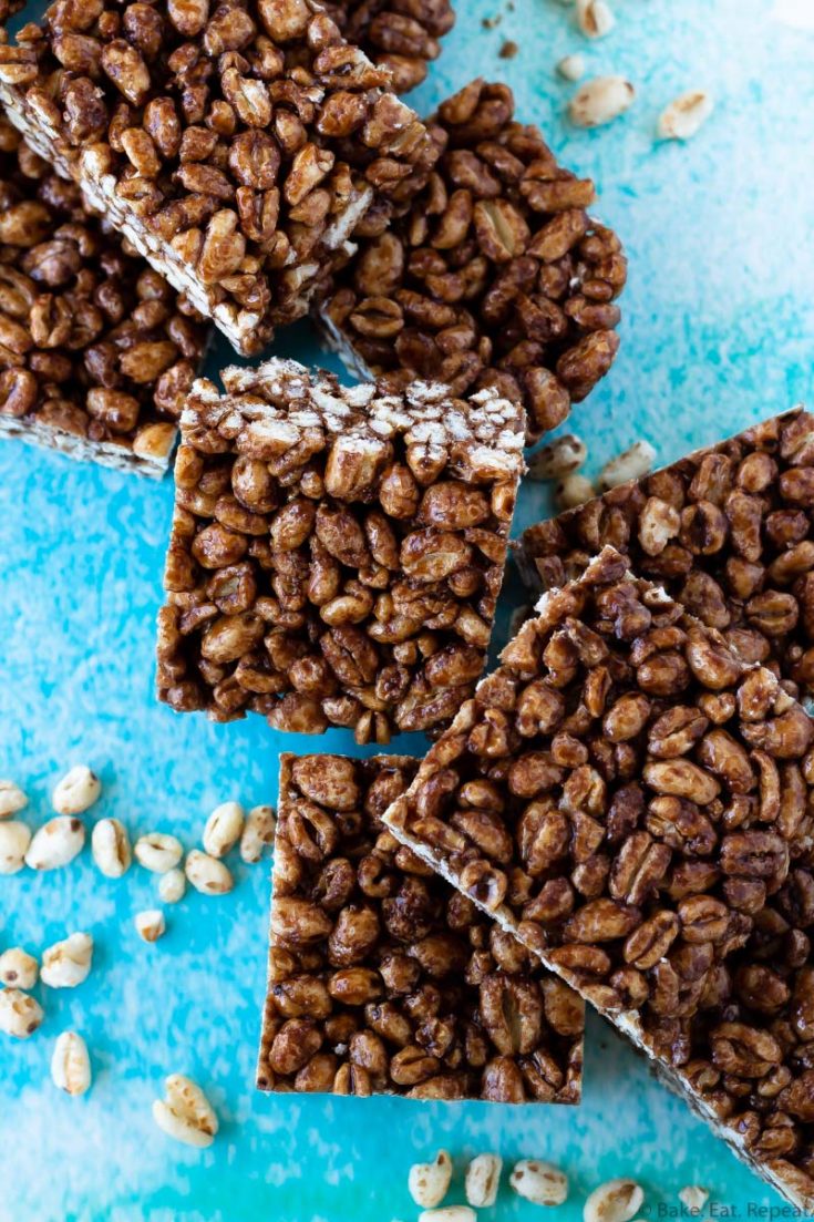 Puffed Wheat Squares - Bake. Eat. Repeat.
