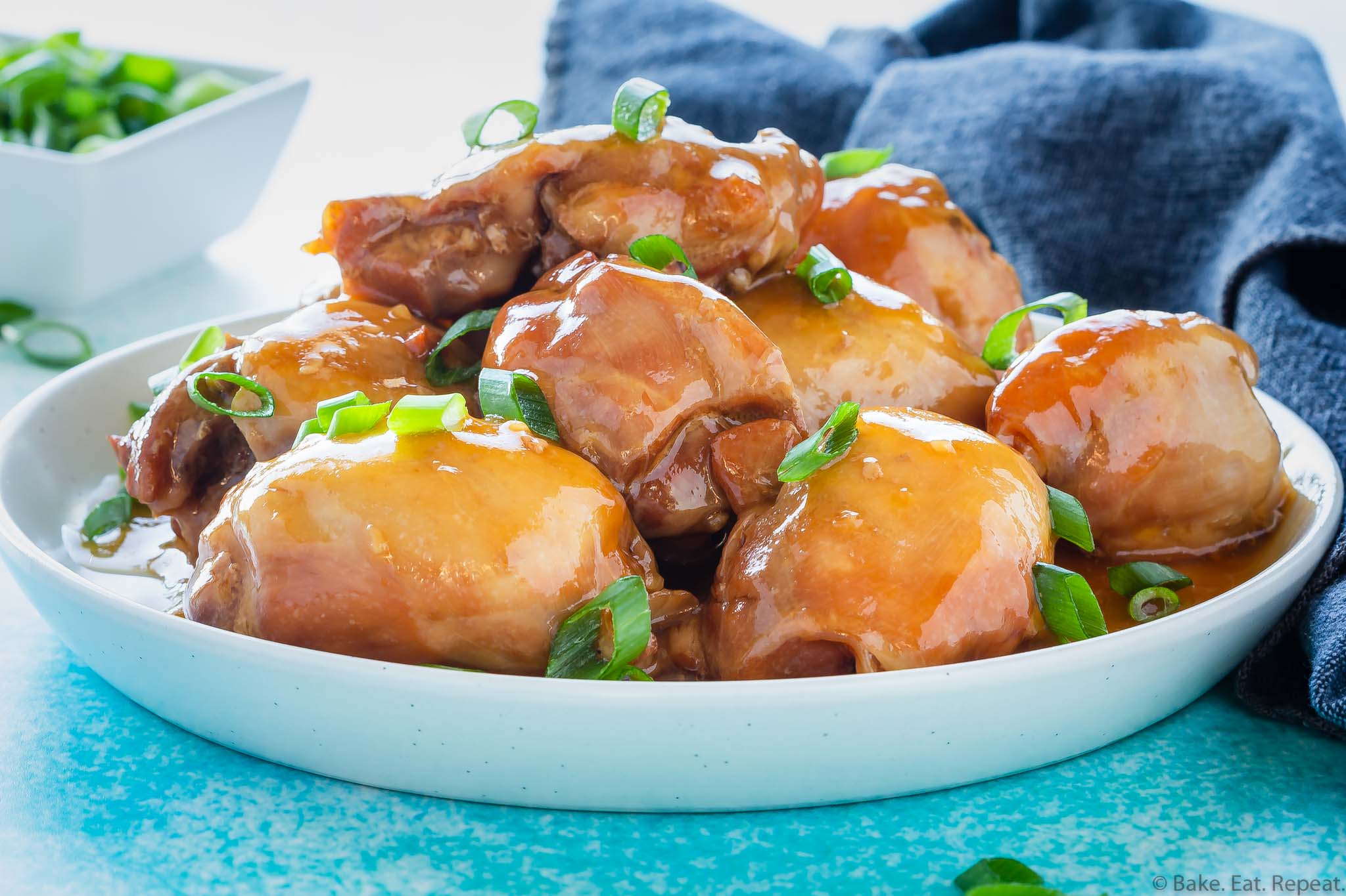 Slow Cooker Honey Garlic Chicken Thighs Bake Eat Repeat