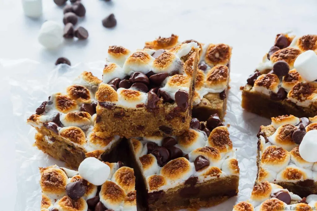 s'mores peanut butter bars