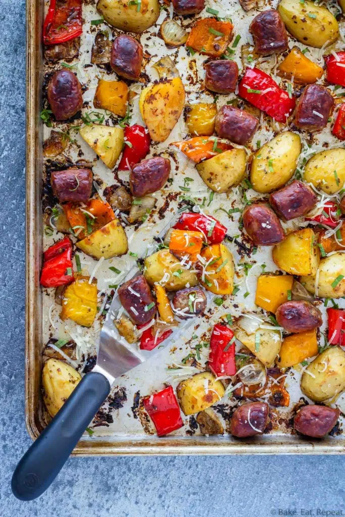 sheet pan Italian sausage and peppers