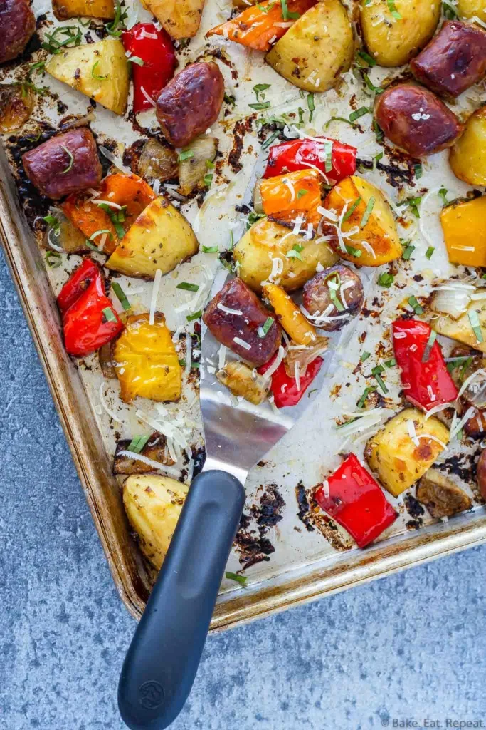 sheet pan Italian sausage and peppers