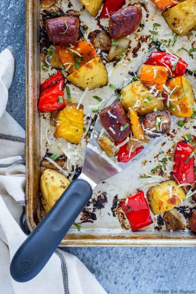 sheet pan Italian sausage and peppers