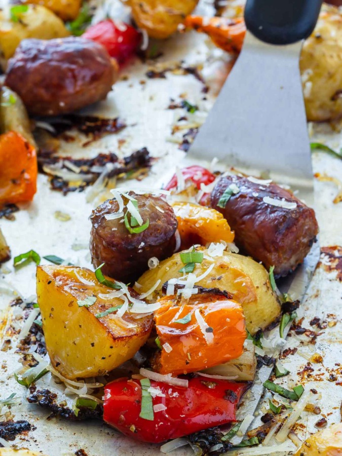 Italian sausage and peppers bake