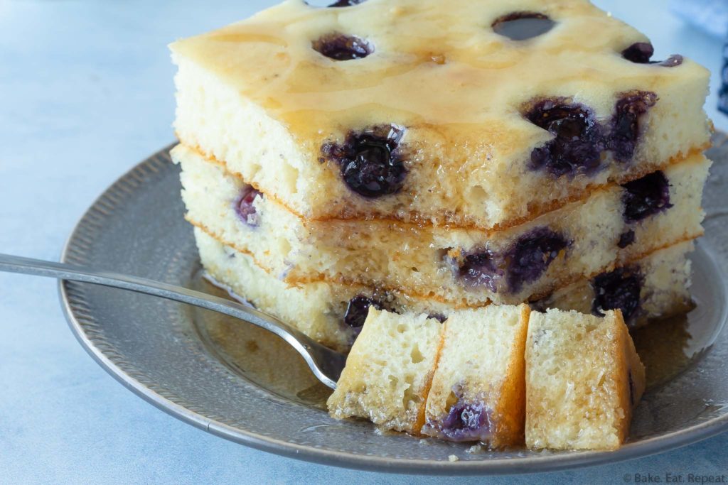 easy sheet pan blueberry pancakes