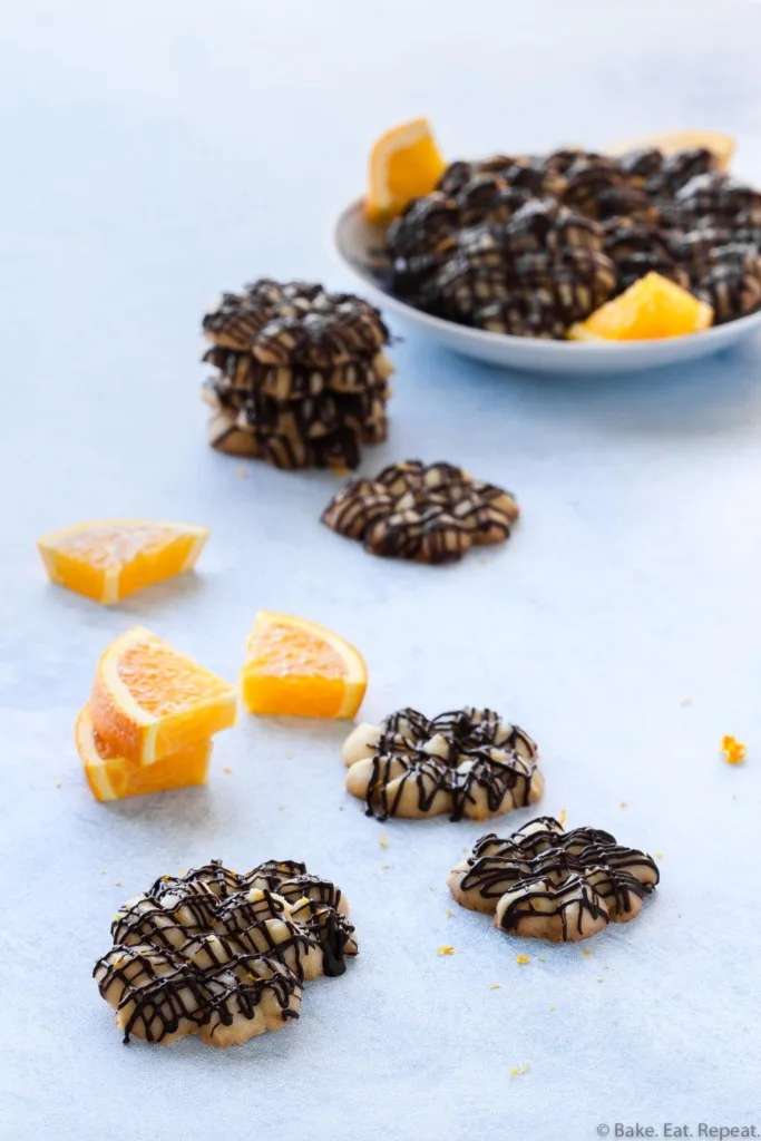 chocolate orange whipped shortbread cookies