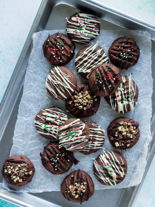 Chocolate Whipped Shortbread Cookies