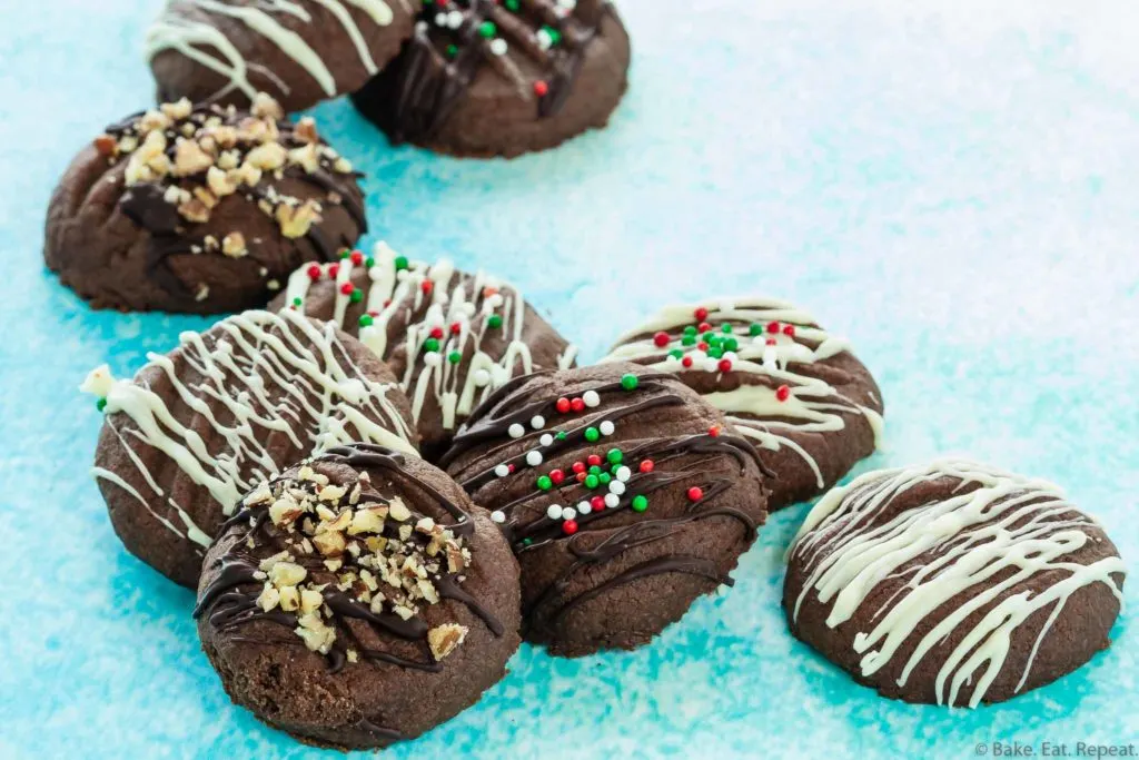 chocolate whipped shortbread cookies