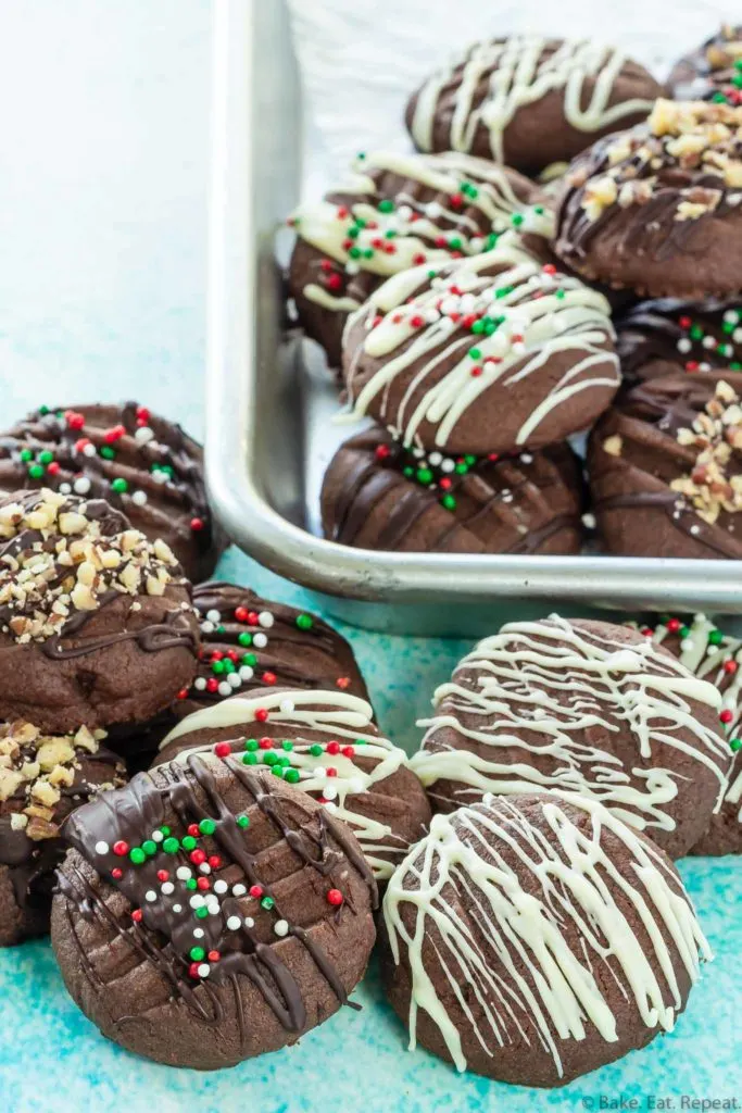 chocolate whipped shortbread cookies