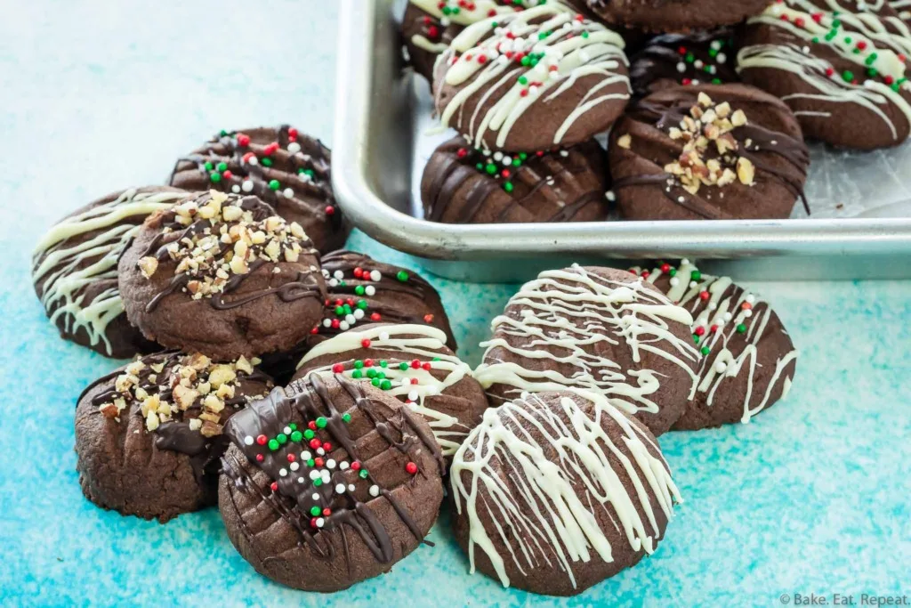 chocolate whipped shortbread cookies