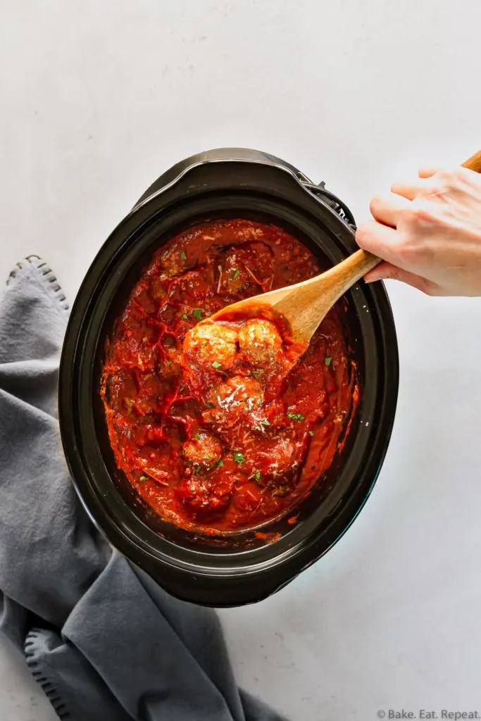 easy slow cooker Italian meatballs