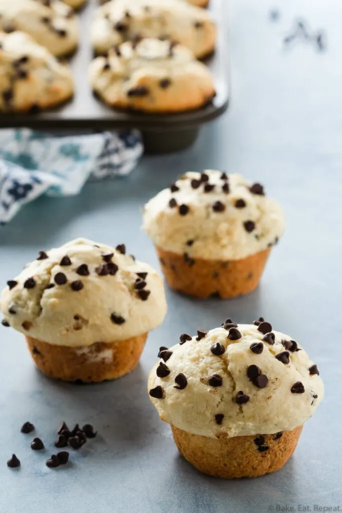 bakery style chocolate chip muffins