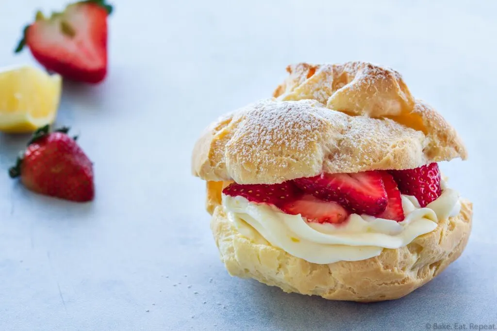 Lemon Strawberry Cream Puffs - Bake. Eat. Repeat.