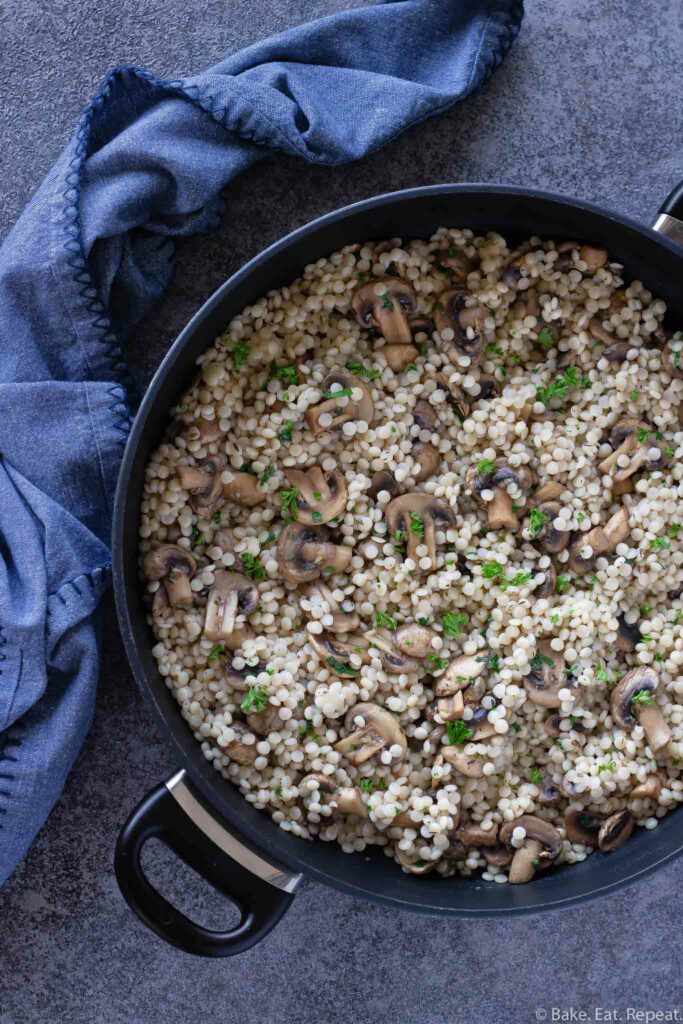 israeli couscous with mushrooms