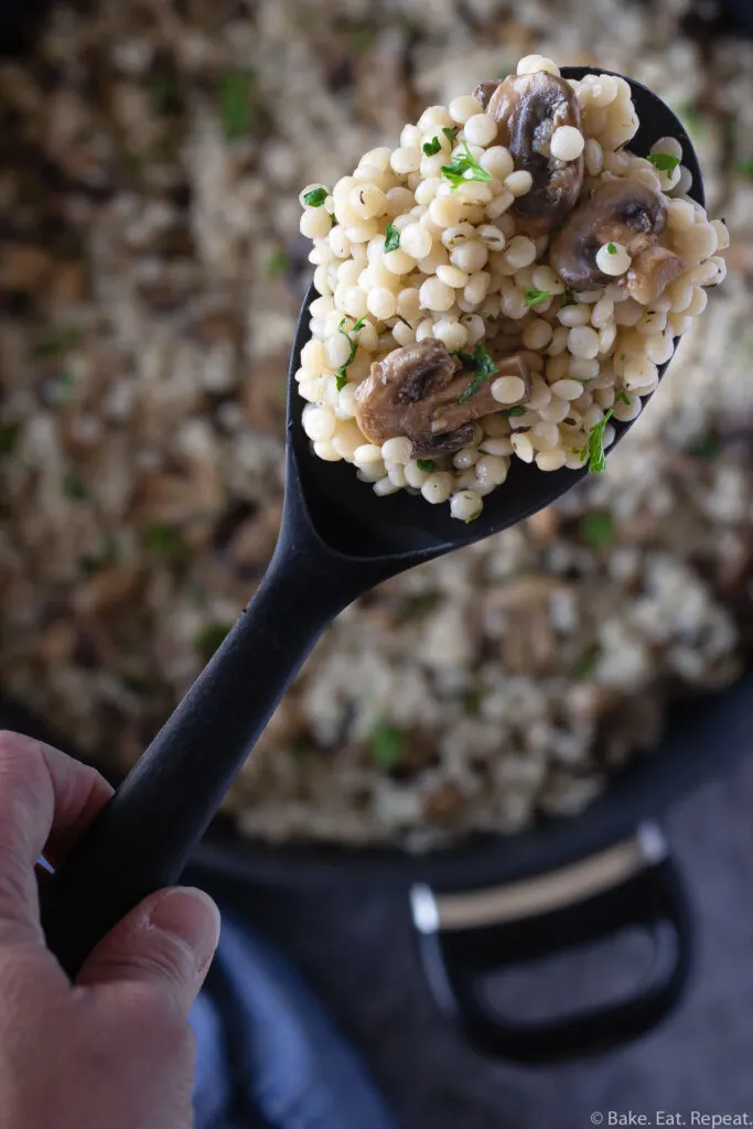 pearl couscous with mushrooms