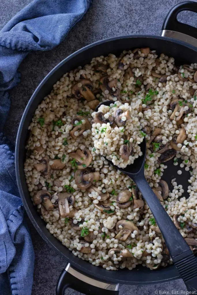 giant couscous with mushrooms