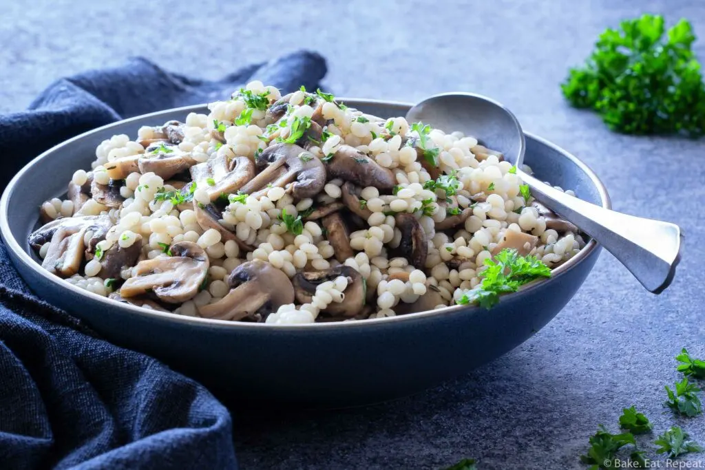 easy mushroom giant couscous