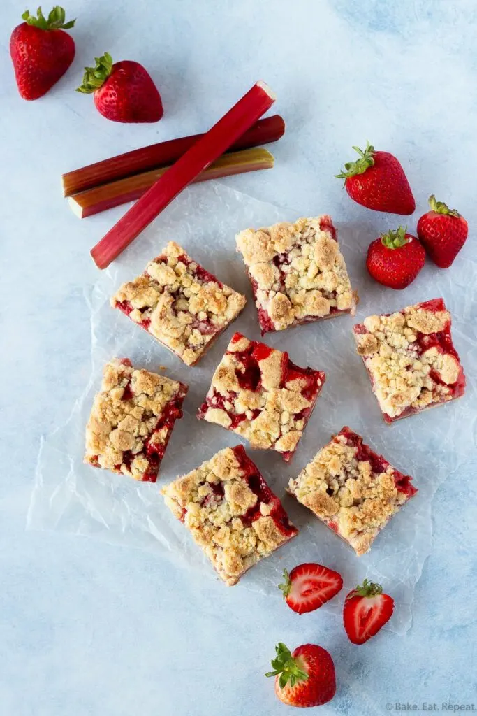 strawberry rhubarb bars