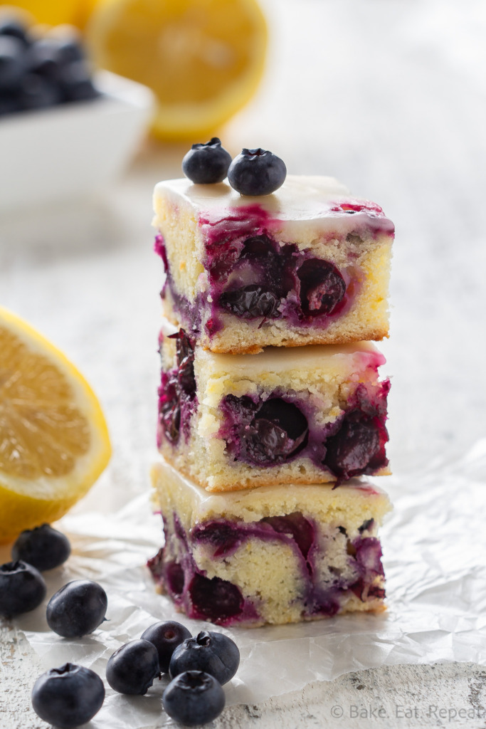 easy blueberry lemon blondies