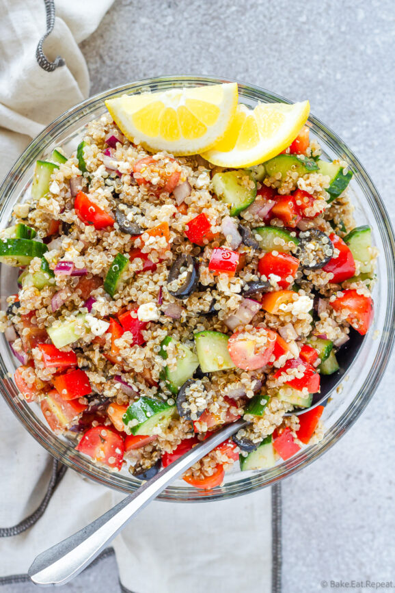 Greek Quinoa Salad - Bake. Eat. Repeat.