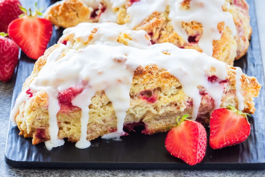 easy homemade fresh strawberry scones