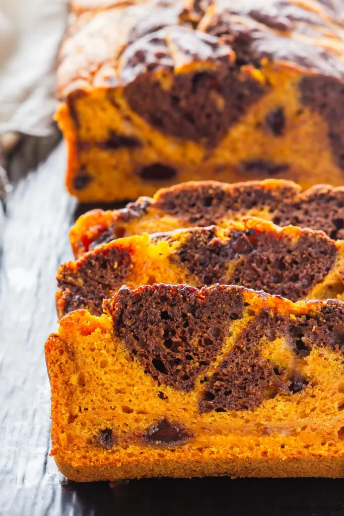 marbled chocolate pumpkin bread