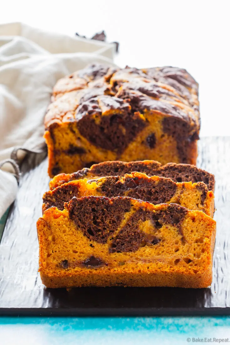 marbled chocolate pumpkin bread