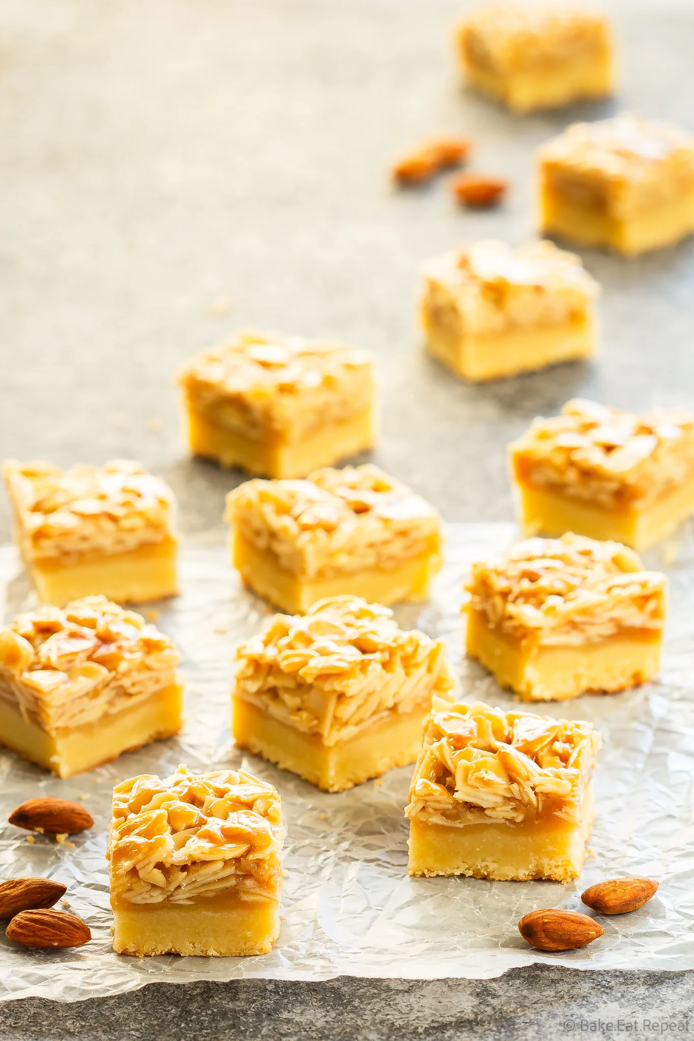 caramel almond squares