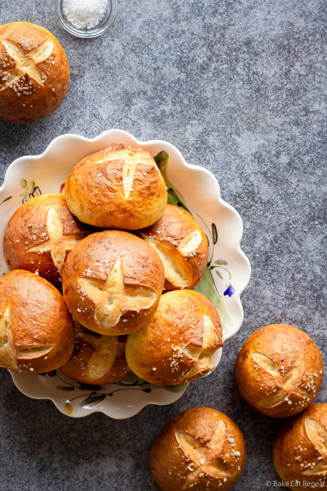 Pretzel Rolls - Bake. Eat. Repeat.